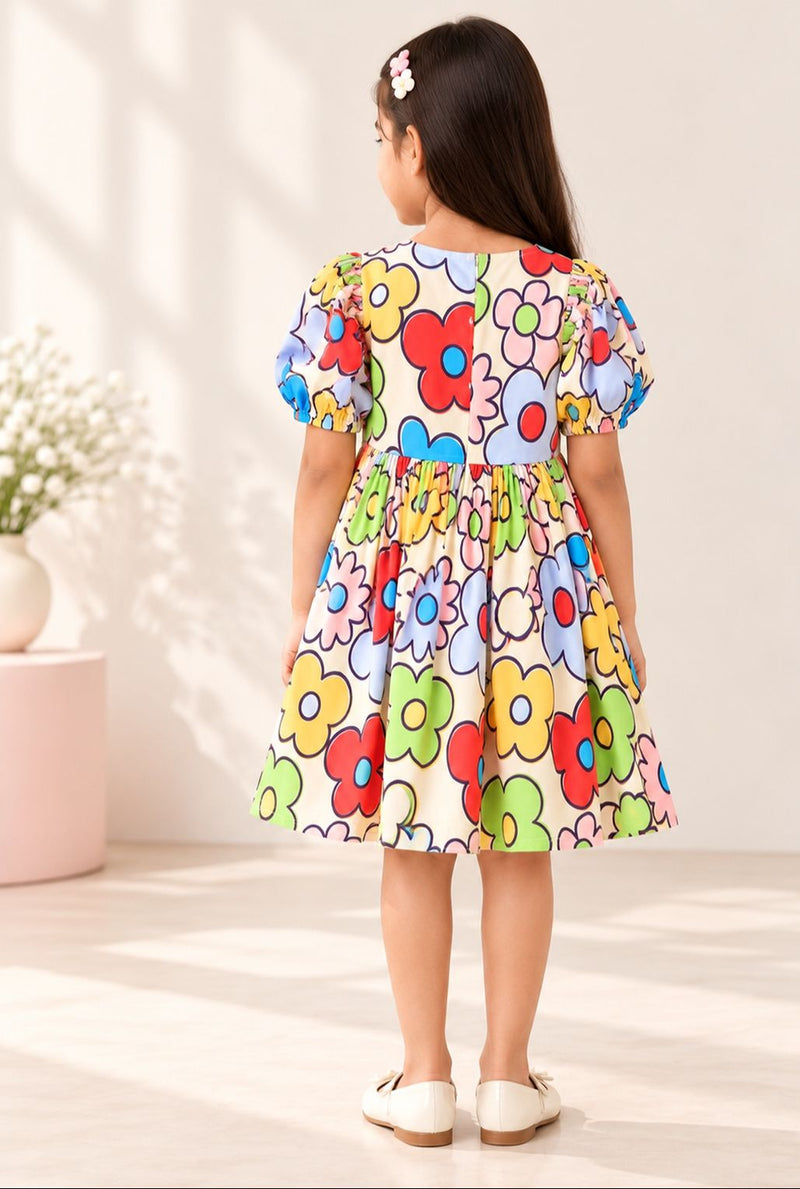 Spunkies Girls' Floral A-Line Dress
