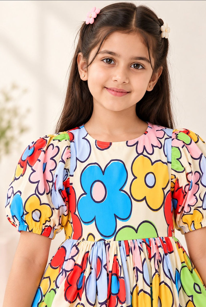 Spunkies Girls' Floral A-Line Dress