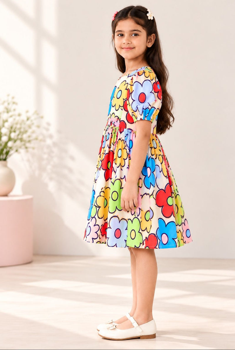 Spunkies Girls' Floral A-Line Dress