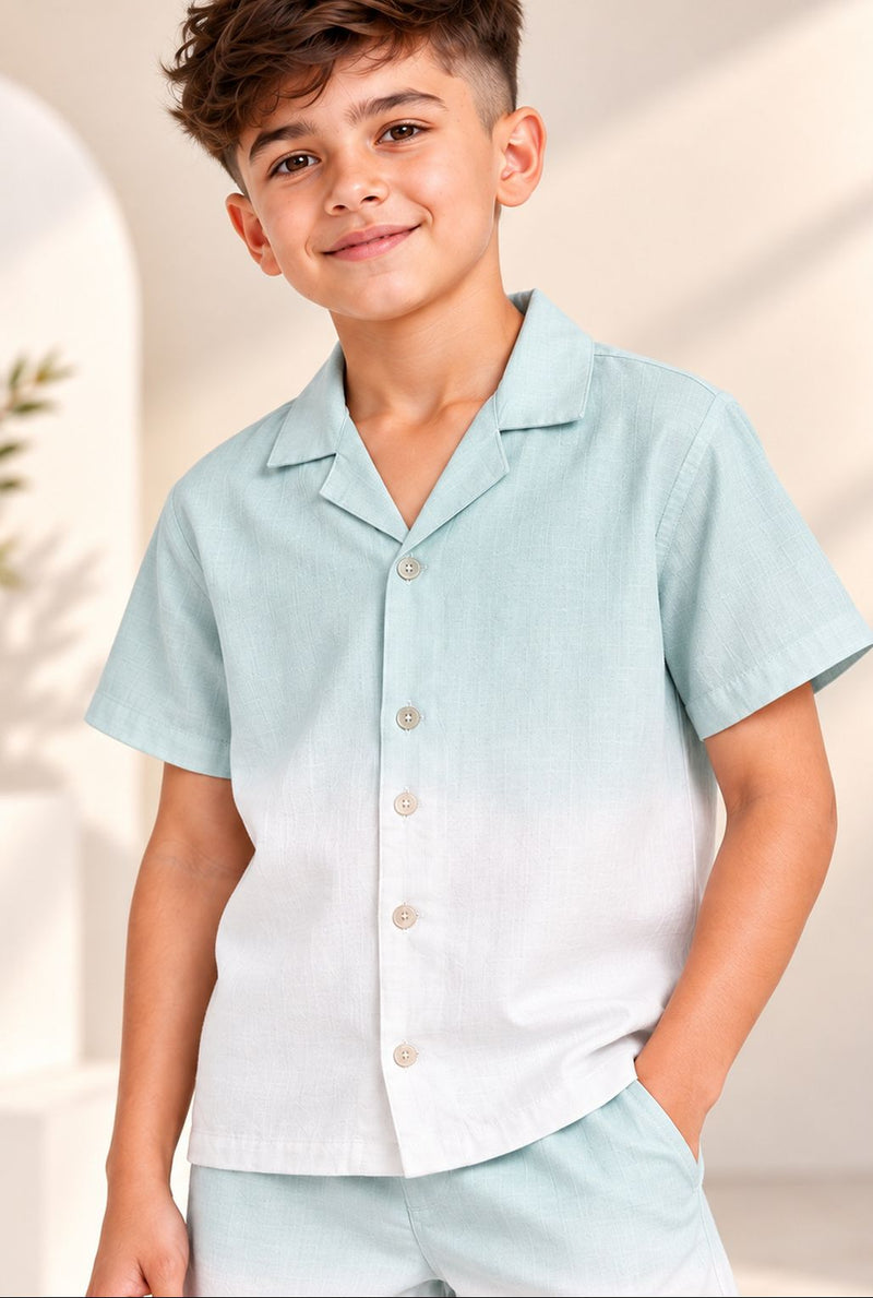 Spunkies Cotton Linen Ombre Mint Green Co-ord set