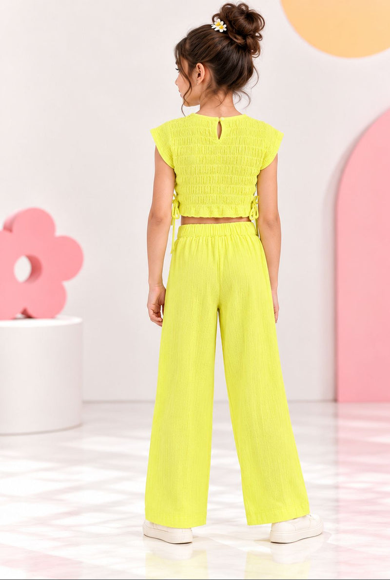 Spunkies Yellow Gauze Wide Leg Co-ord Set