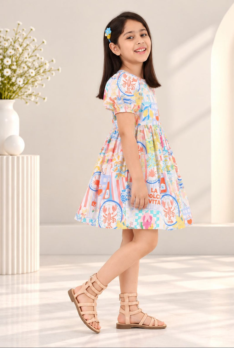 Spunkies Girls' Multi Color A Line Dress Regular price