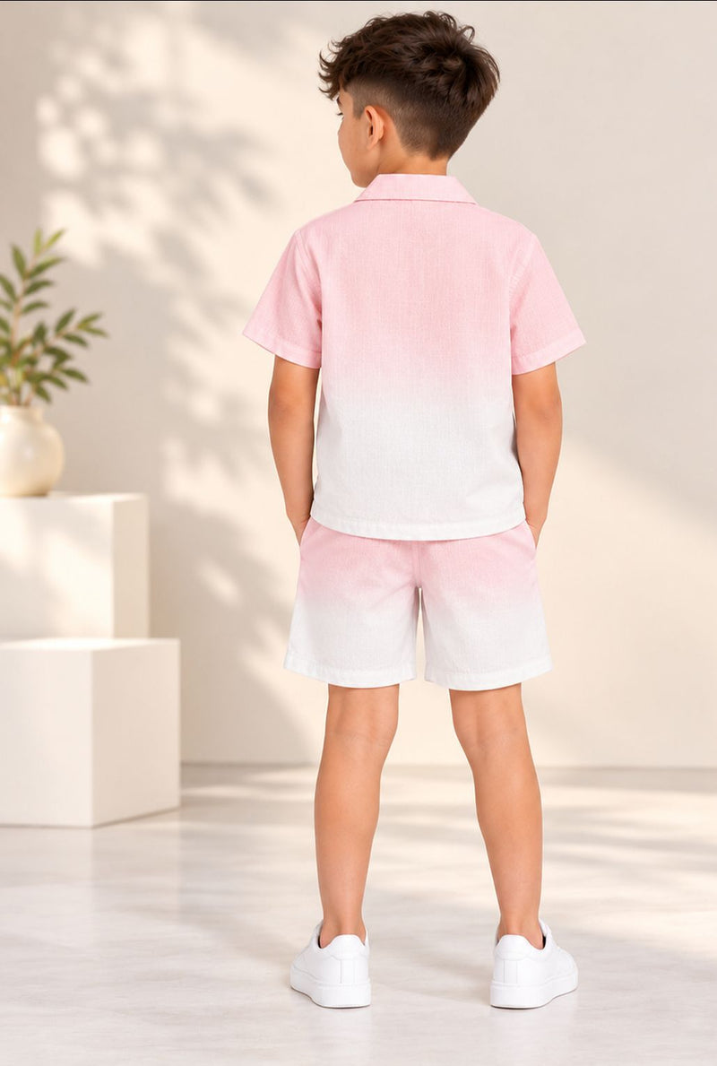Spunkies Cotton Linen Ombre Pink Co-ord set