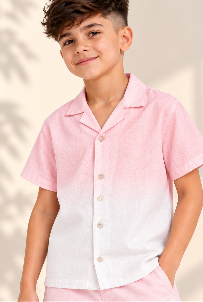 Spunkies Cotton Linen Ombre Pink Co-ord set