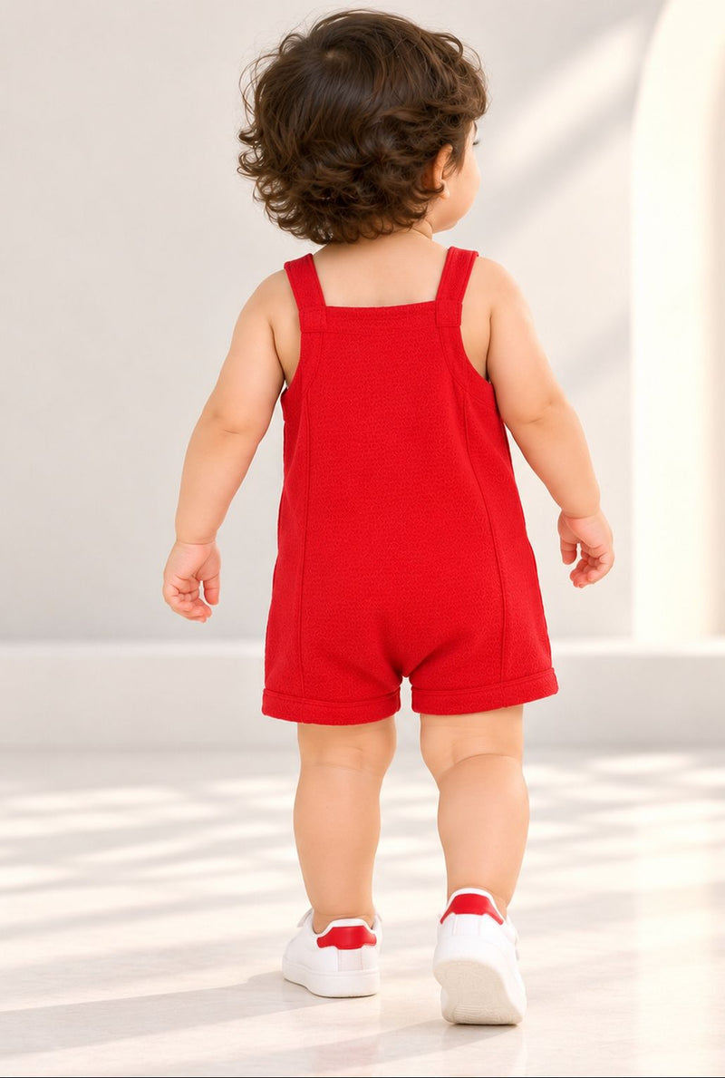 Spunkies Cotton Structure Jersey Knit Embroidered Patch Regular Casual Wear Romper