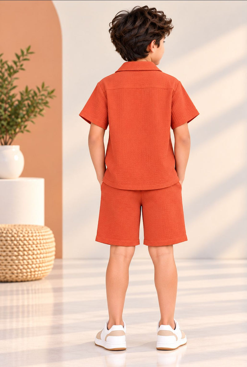 Spunkies Boys Red Gauze Summer Set