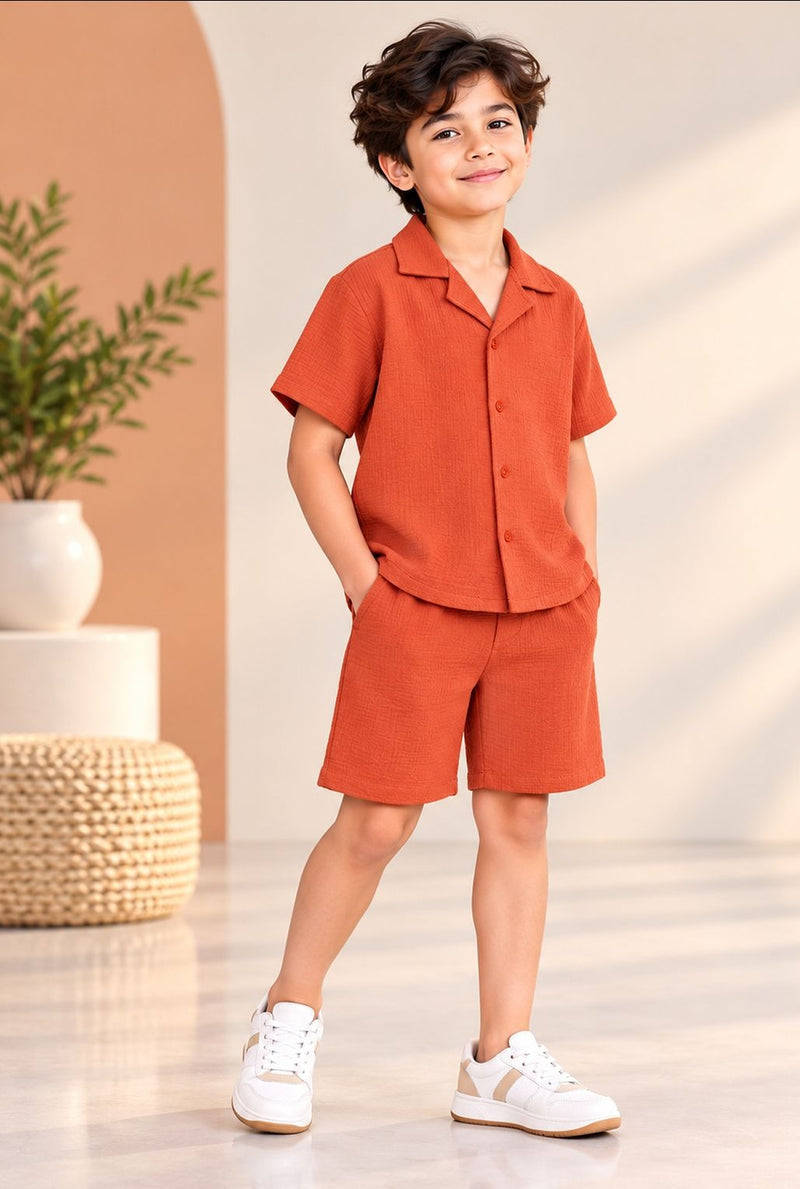 Spunkies Boys Red Gauze Summer Set