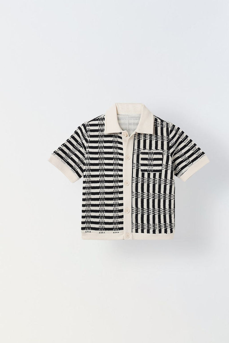 Spunkies Black Collar Short Sleeves Polo Shirt