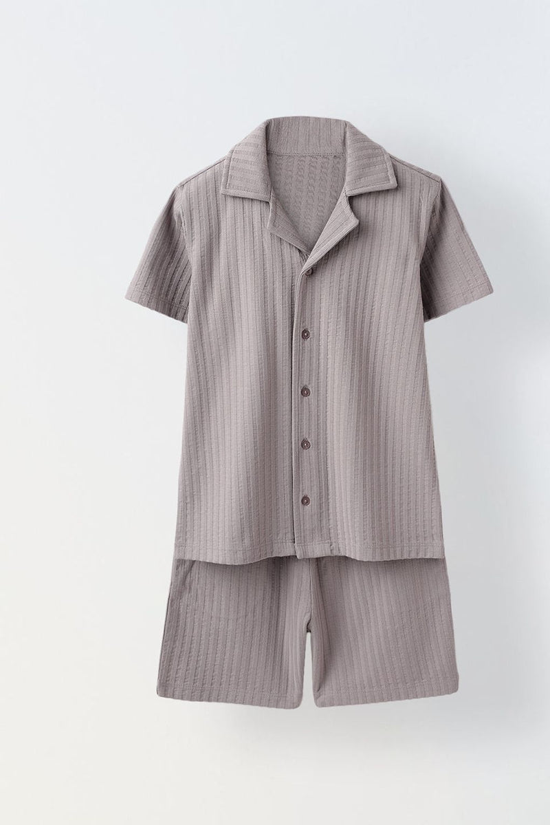 Spunkies Summer Cotton Structured Fabric Boys Shirt Set
