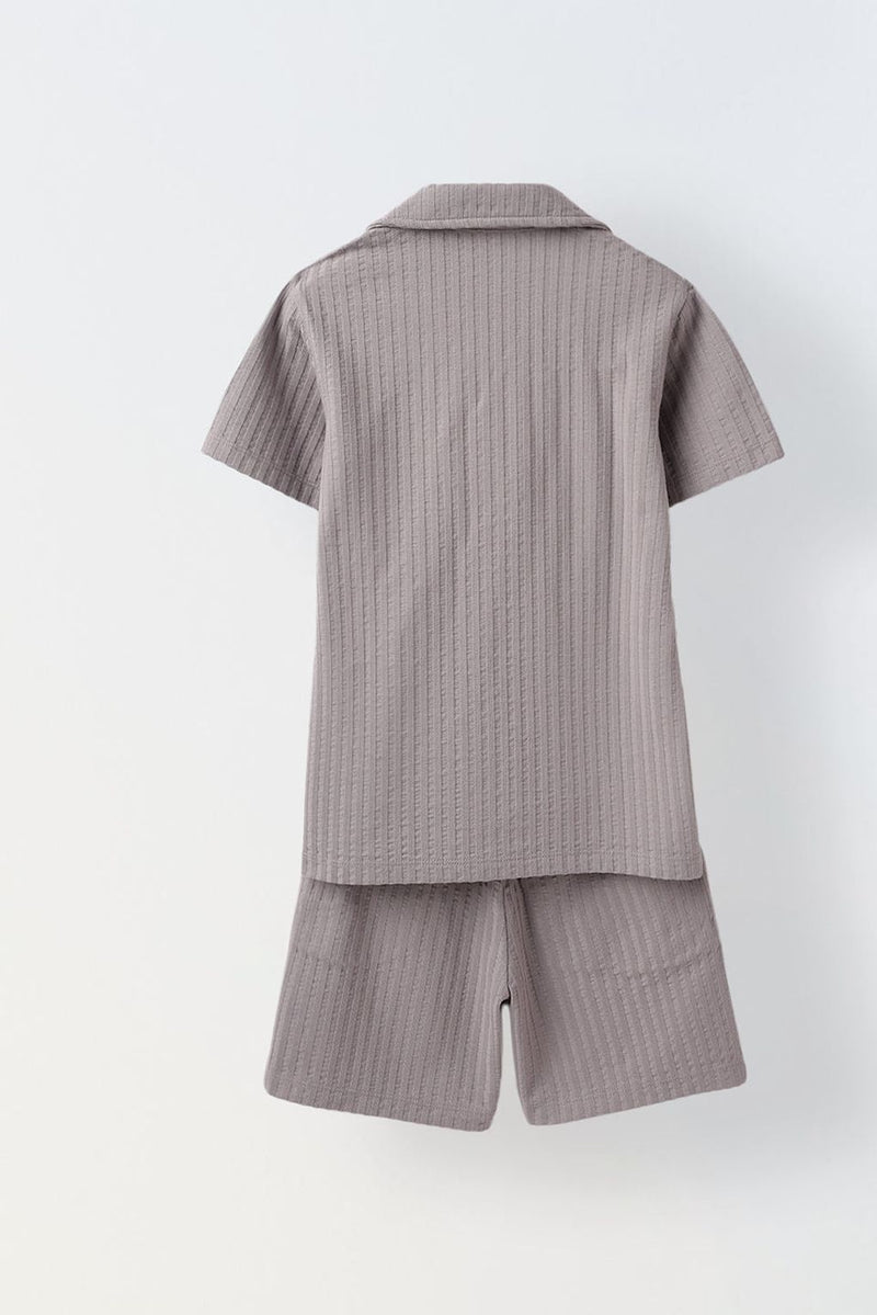 Spunkies Summer Cotton Structured Fabric Boys Shirt Set