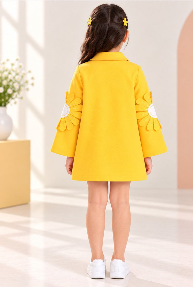 Spunkies Yellow Sunflower Embellished Jacket