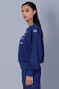 Blue Point of View Oversized Sweatshirt