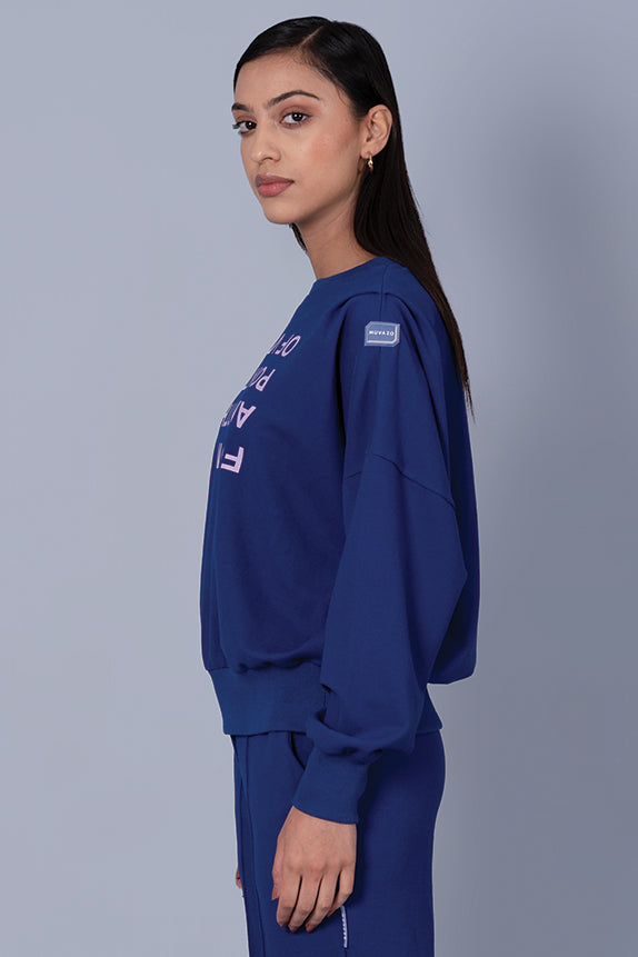 Blue Point of View Oversized Sweatshirt