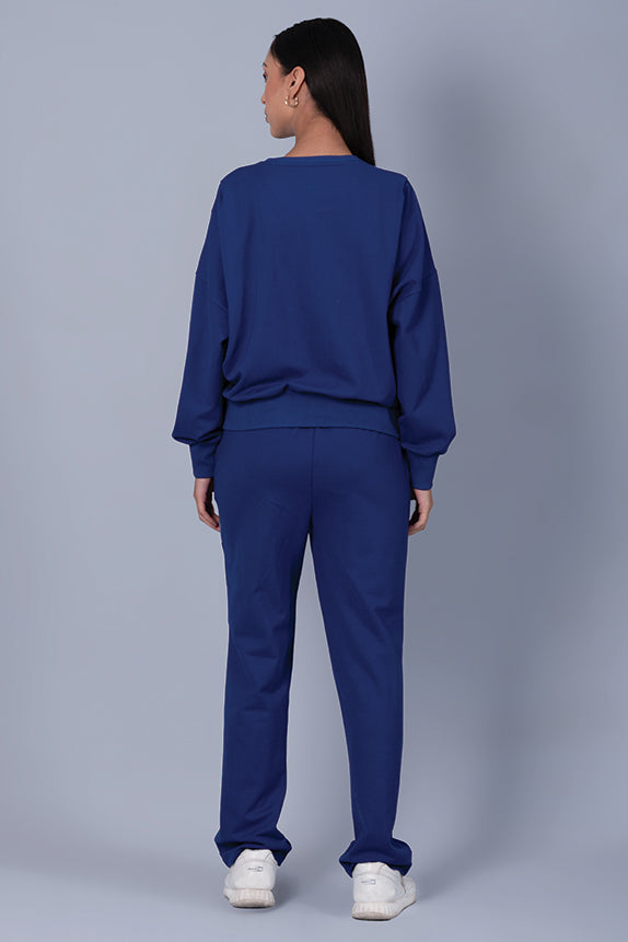 Blue Point of View Oversized Sweatshirt