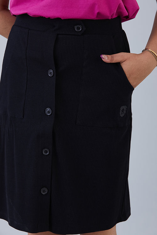 Easy Pull Off Skirt Black