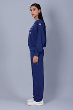 Blue Point of View Oversized Sweatshirt