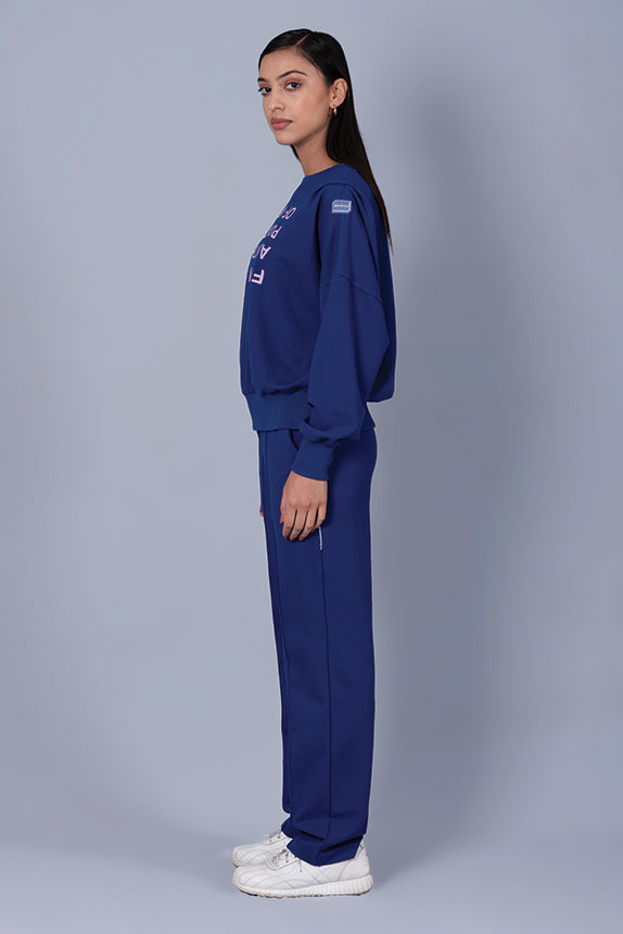Blue Point of View Oversized Sweatshirt