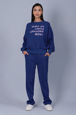Blue Point of View Oversized Sweatshirt