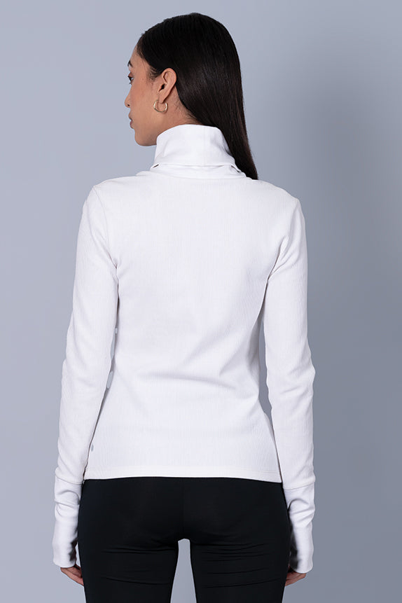 Classic  Everlove White High Neck Tshirt
