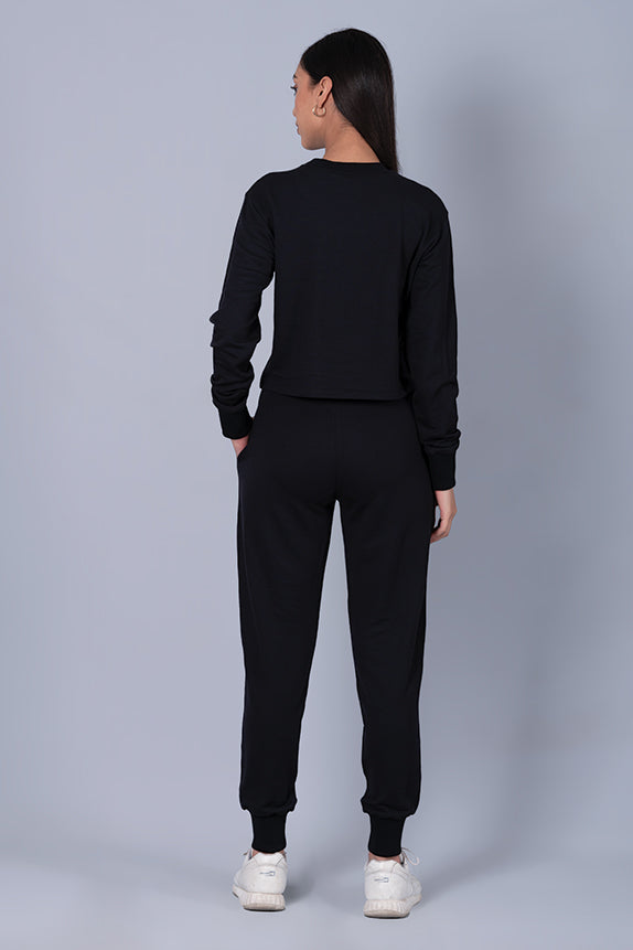 Eye Candy Black Crop Sweatshirt