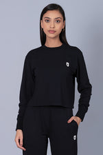 Eye Candy Black Crop Sweatshirt