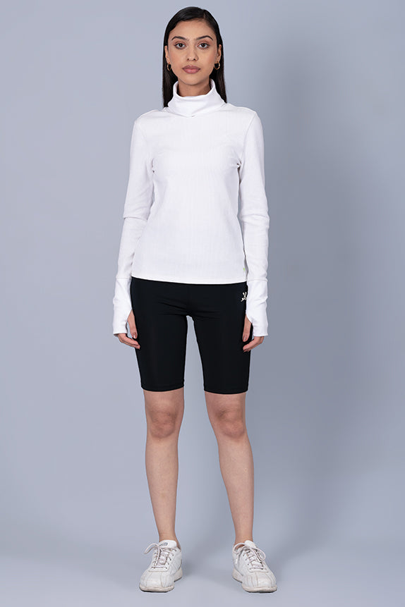 Classic  Everlove White High Neck Tshirt