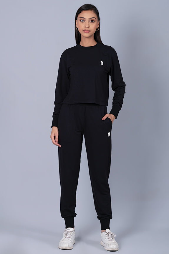 Eye Candy Black Crop Sweatshirt