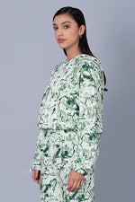 Green Marble Print Cool Off Hoodie