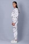 White Marble Print Cool Off Hoodie