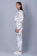 White Marble Print Cool Off Hoodie