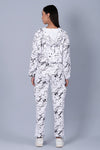 White Marble Print Cool Off Hoodie