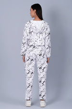 White Marble Print Cool Off Hoodie