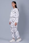 White Marble Print Cool Off Hoodie