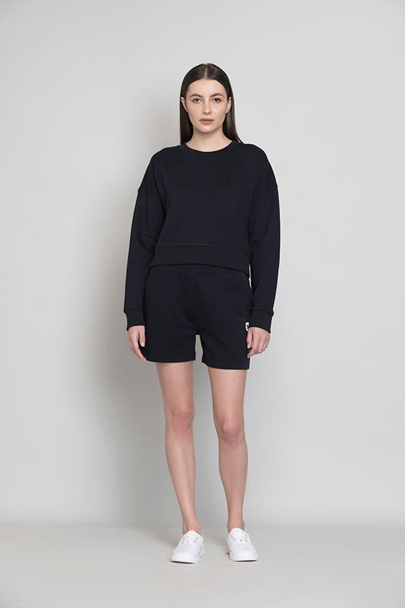 Relaxed Crop Printed Sweatshirt