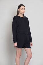 Relaxed Crop Printed Sweatshirt
