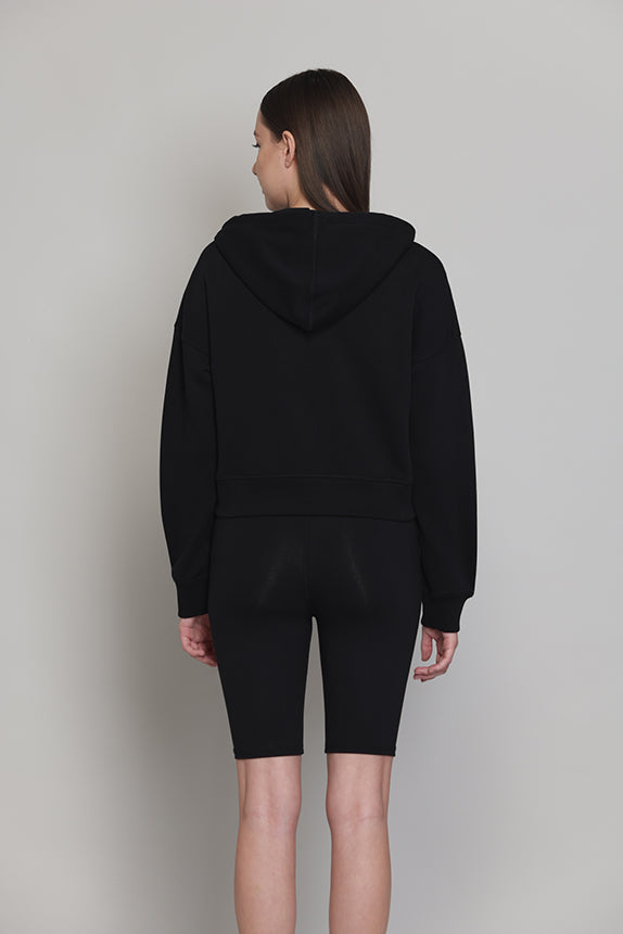 Black cropped hoodie