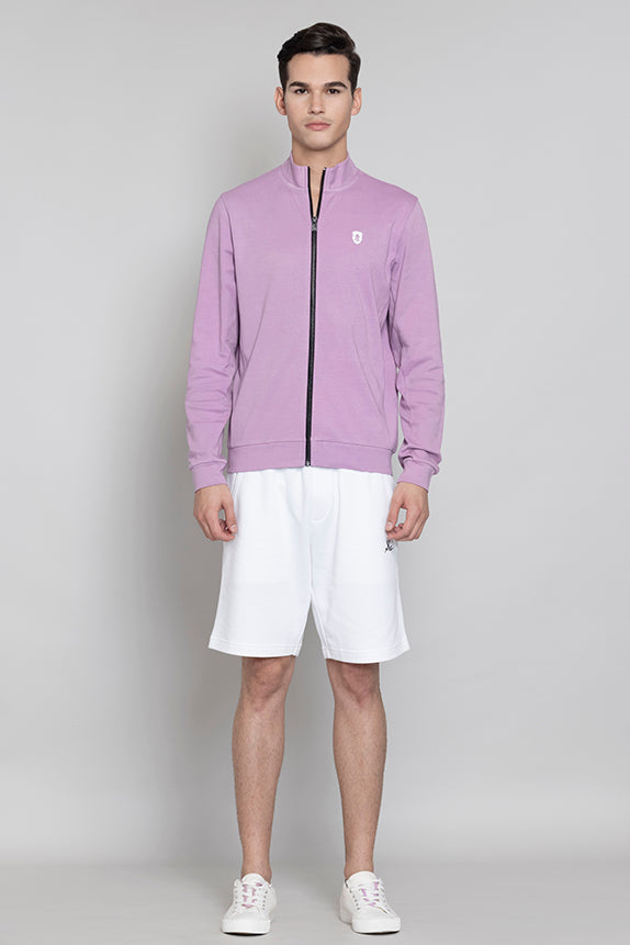 Cotton poly interlock Misty Rose Jacket