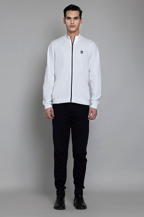 Cotton Poly Interlock White Jacket