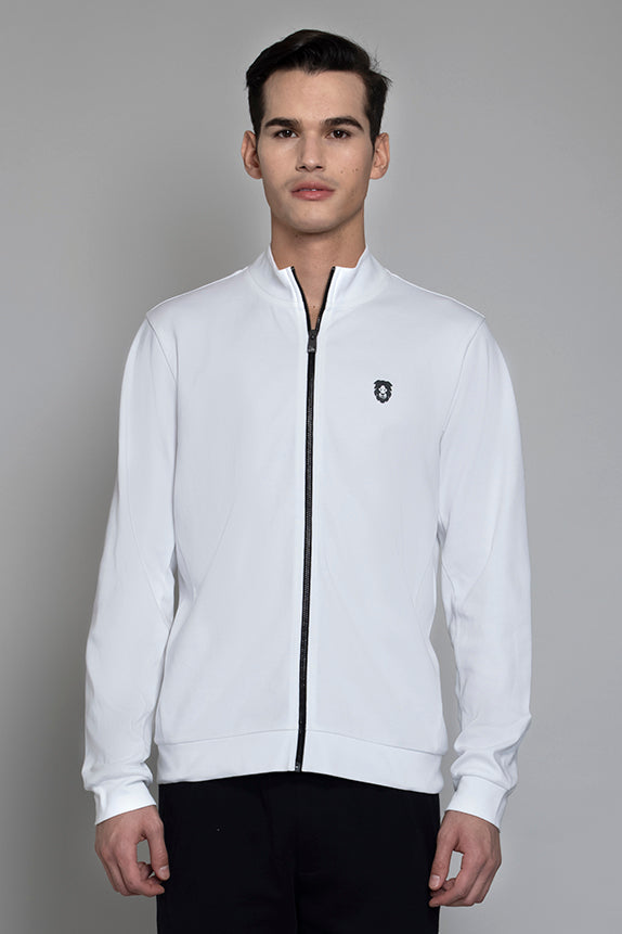 Cotton Poly Interlock White Jacket
