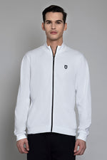 Cotton Poly Interlock White Jacket