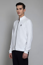 Cotton Poly Interlock White Jacket