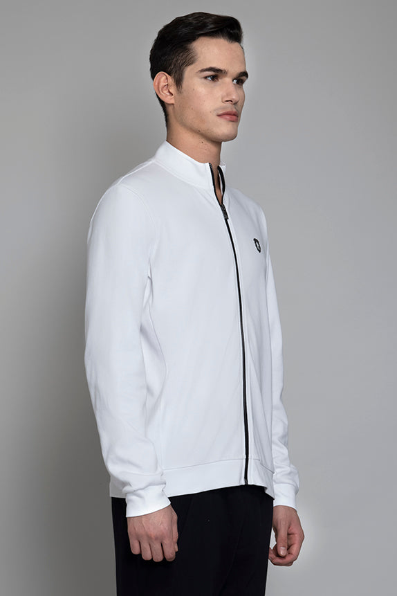 Cotton Poly Interlock White Jacket