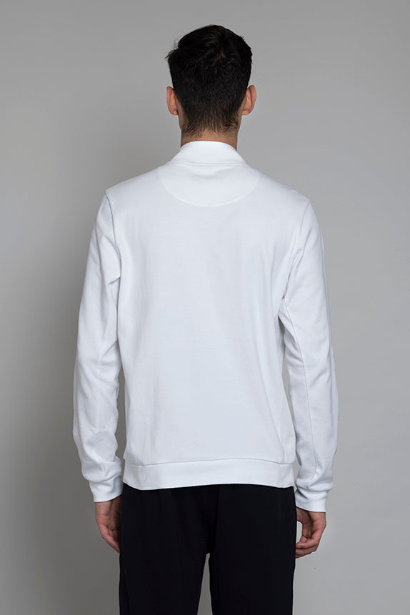 Cotton Poly Interlock White Jacket