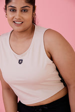 Cool Off Crop Tank Beige