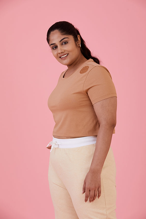 Let Loose Crop Top Indian Tan