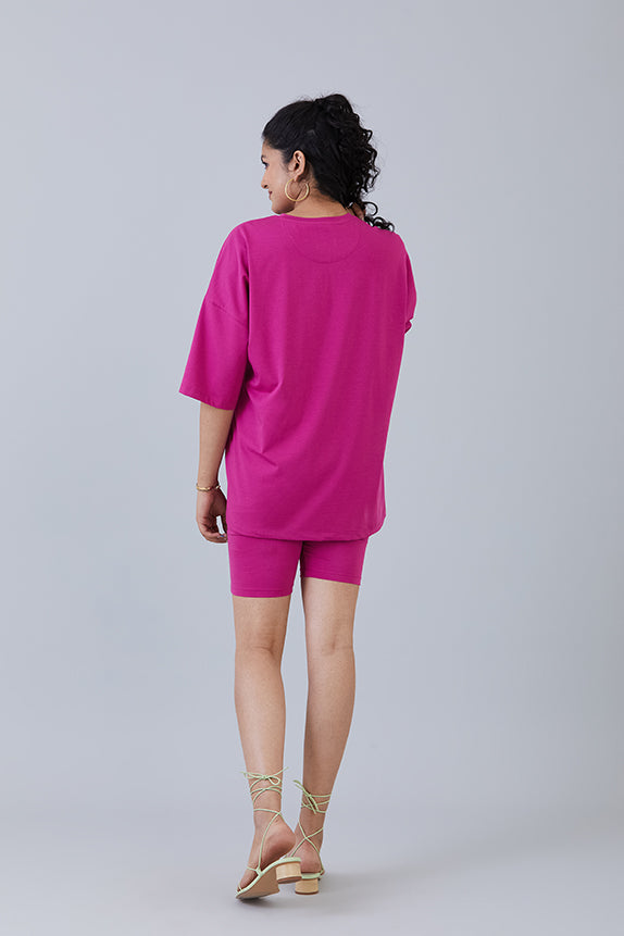 Chill Out Oversized Tops Festival Fuchsia