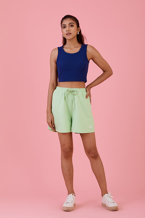 Joyful Bloom Crop Top Atlantic Blue