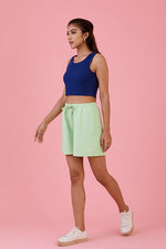 Joyful Bloom Crop Top Atlantic Blue