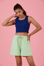 Joyful Bloom Crop Top Atlantic Blue