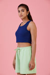 Joyful Bloom Crop Top Atlantic Blue